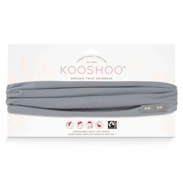 Kooshoo Organic Twist Headband Light Grey from GBP Ulula