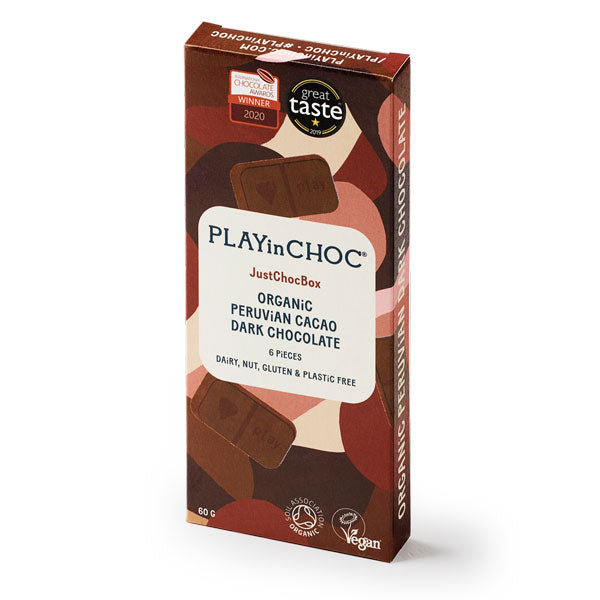 Playing Choc Playin Choc Organic Peruvian Cacao Dark Chocolate 60g from £5.30 GBP ...