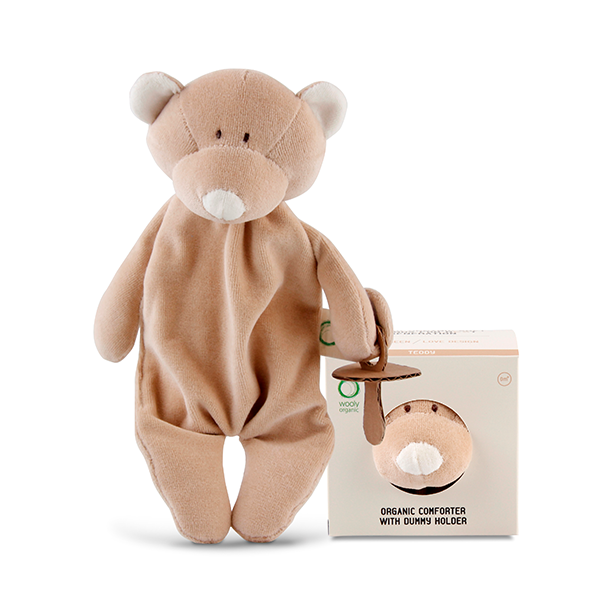 Wooly Organic Comforter Teddy with Soother Holder from GBP